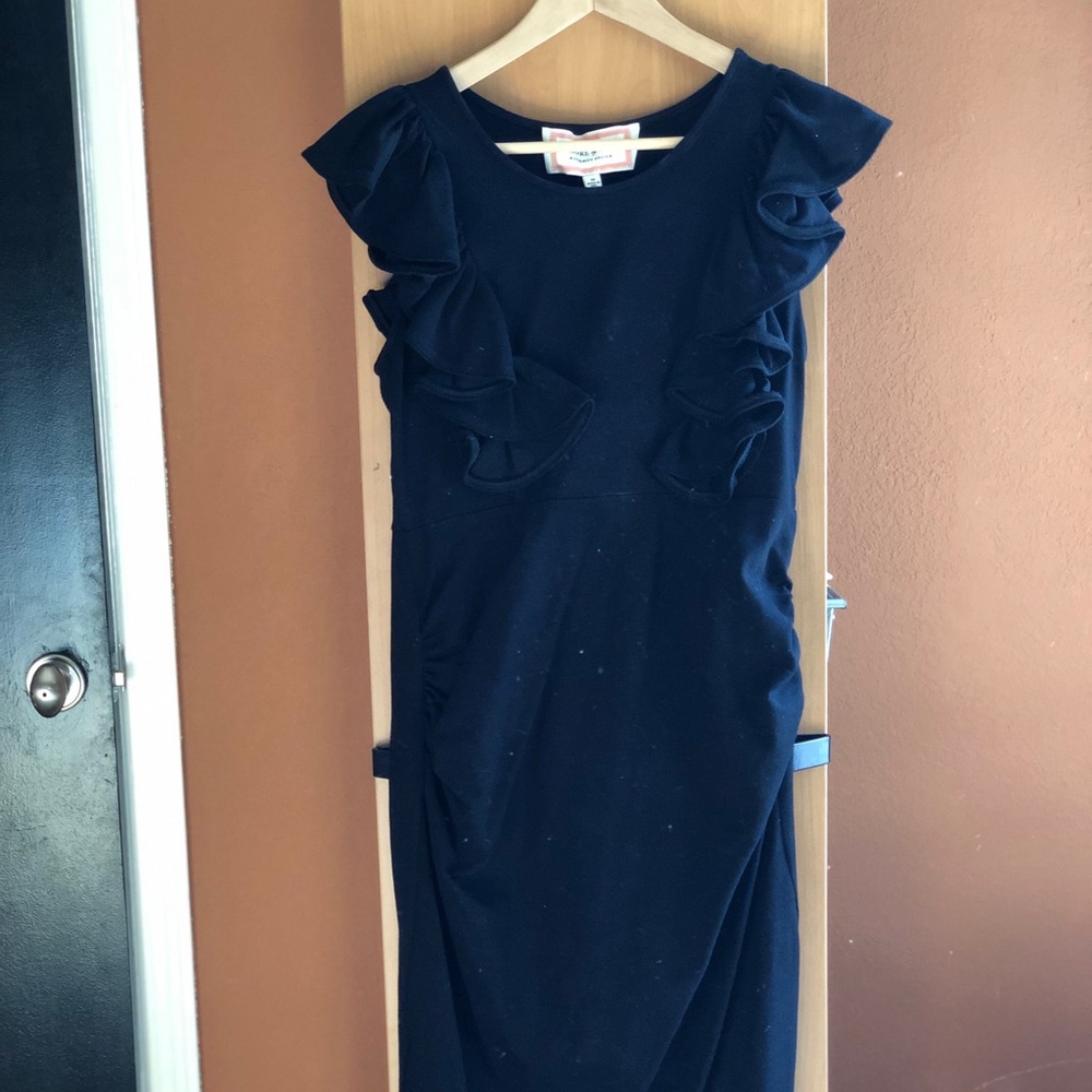 Ruffle-detail maternity dress, M